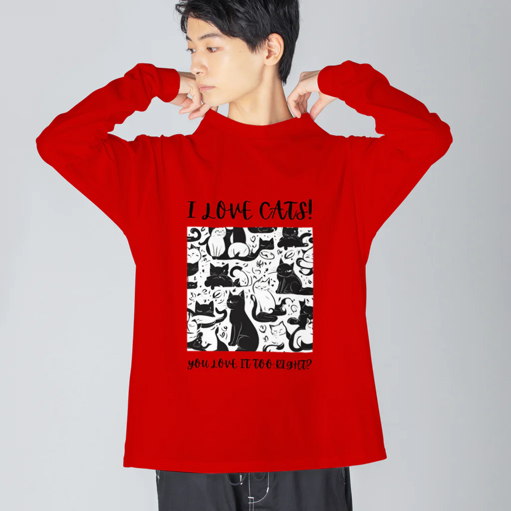 kazu_gの私は猫が好き!（淡色用） Big Long Sleeve T-Shirt