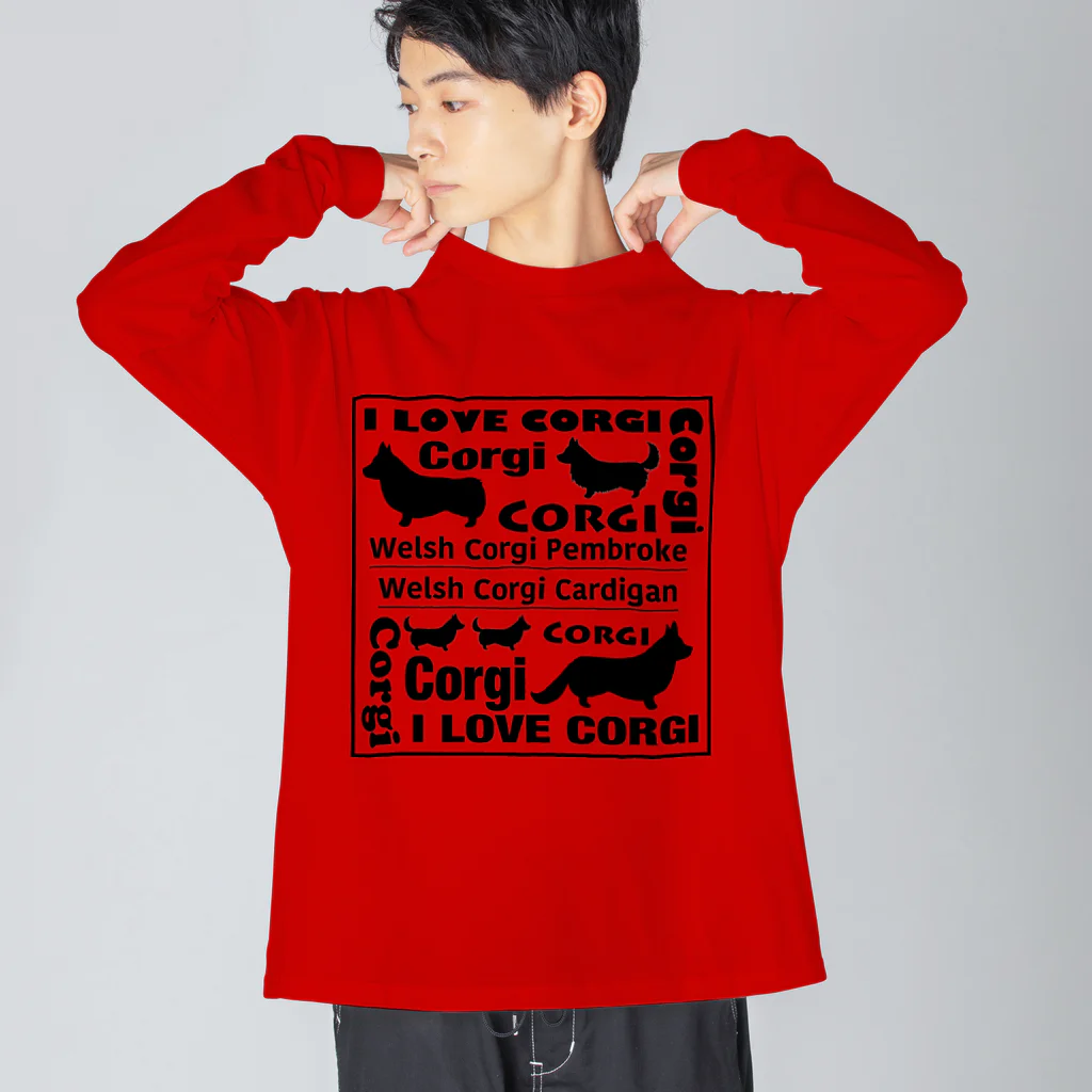 5corgisのI LOVE CORGI  Big Long Sleeve T-Shirt