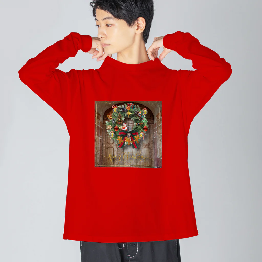 OWAYON ∞ （オワヨン　インフィニティ）の【引退馬支援企画】馬のクリスマスリース Big Long Sleeve T-Shirt