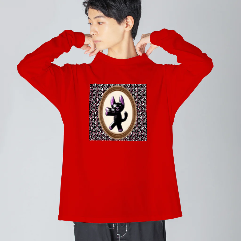 usa100の黒猫のダンス Big Long Sleeve T-Shirt