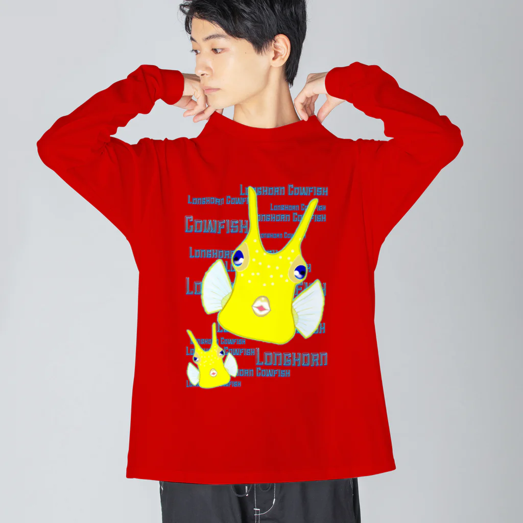 LalaHangeulのLonghorn Cowfish(コンゴウフグ) ビッグシルエットロングスリーブTシャツ