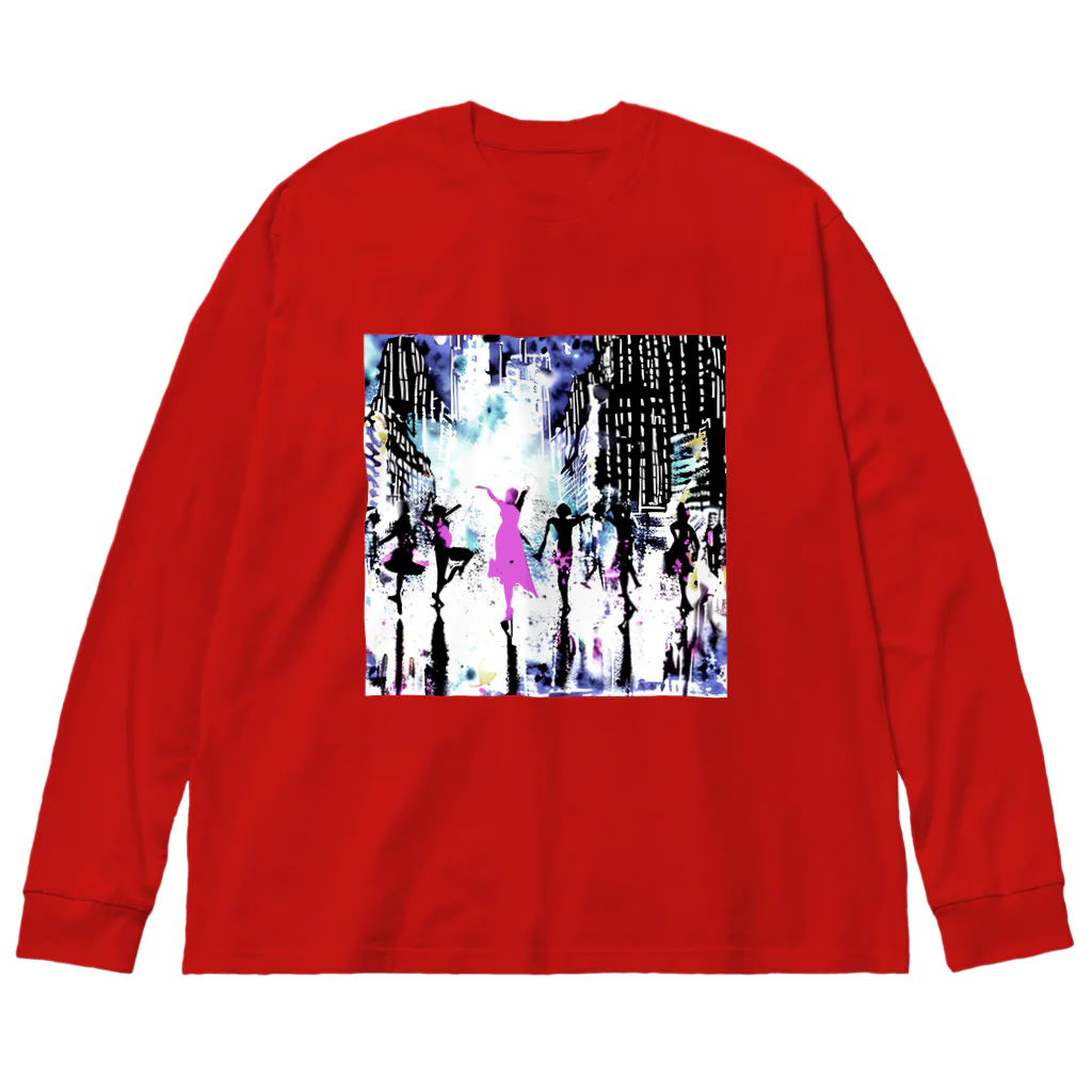 Moichi Designs Shop-2023のnew york dancer Big Long Sleeve T-Shirt