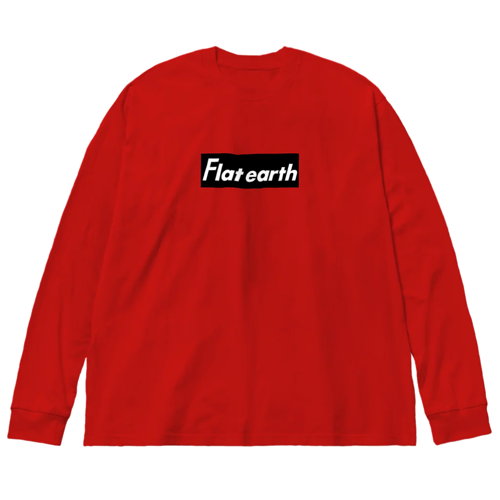 Mappila SHOPのFlatearth Box Logo (BLACK) フラットアース ボックスロゴ(ブラック) ビッグシルエットロングスリーブTシャツ