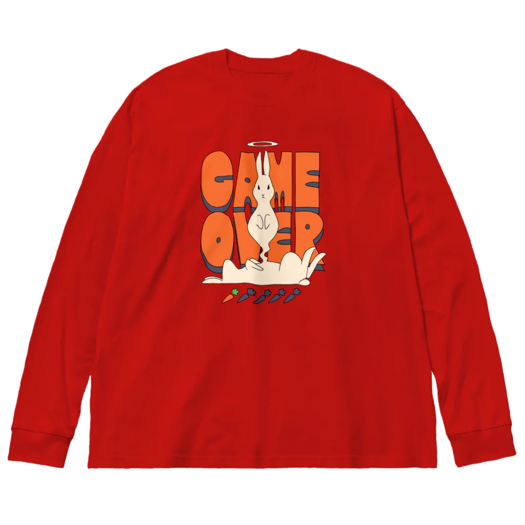 ねこぜもんのGAME OVER ビッグシルエットロングスリーブTシャツ