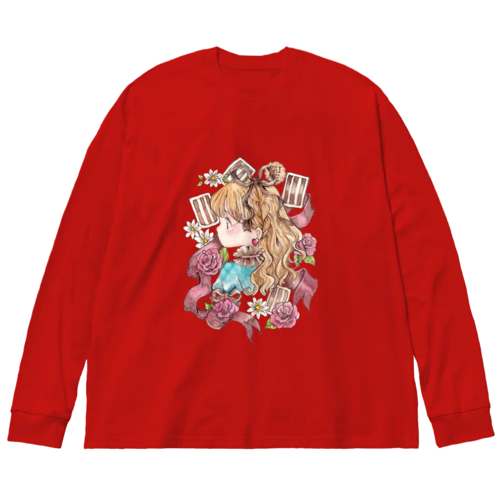 Atelier cinnamonの不思議の国のアリス×チョコレート/Atelier cinnamon Big Long Sleeve T-Shirt