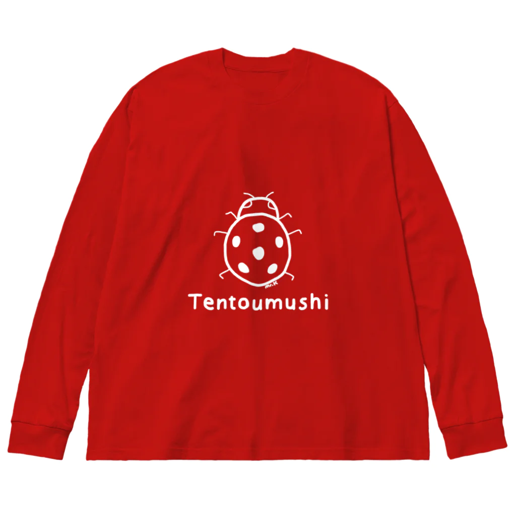 MrKShirtsのTentoumushi (てんとう虫) 白デザイン ビッグシルエットロングスリーブTシャツ