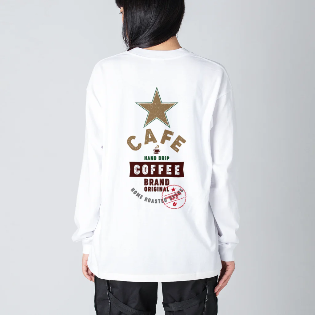 UNIREBORN WORKS ORIGINAL DESGIN SHOPのHAND DRIP COFFEE Big Long Sleeve T-Shirt