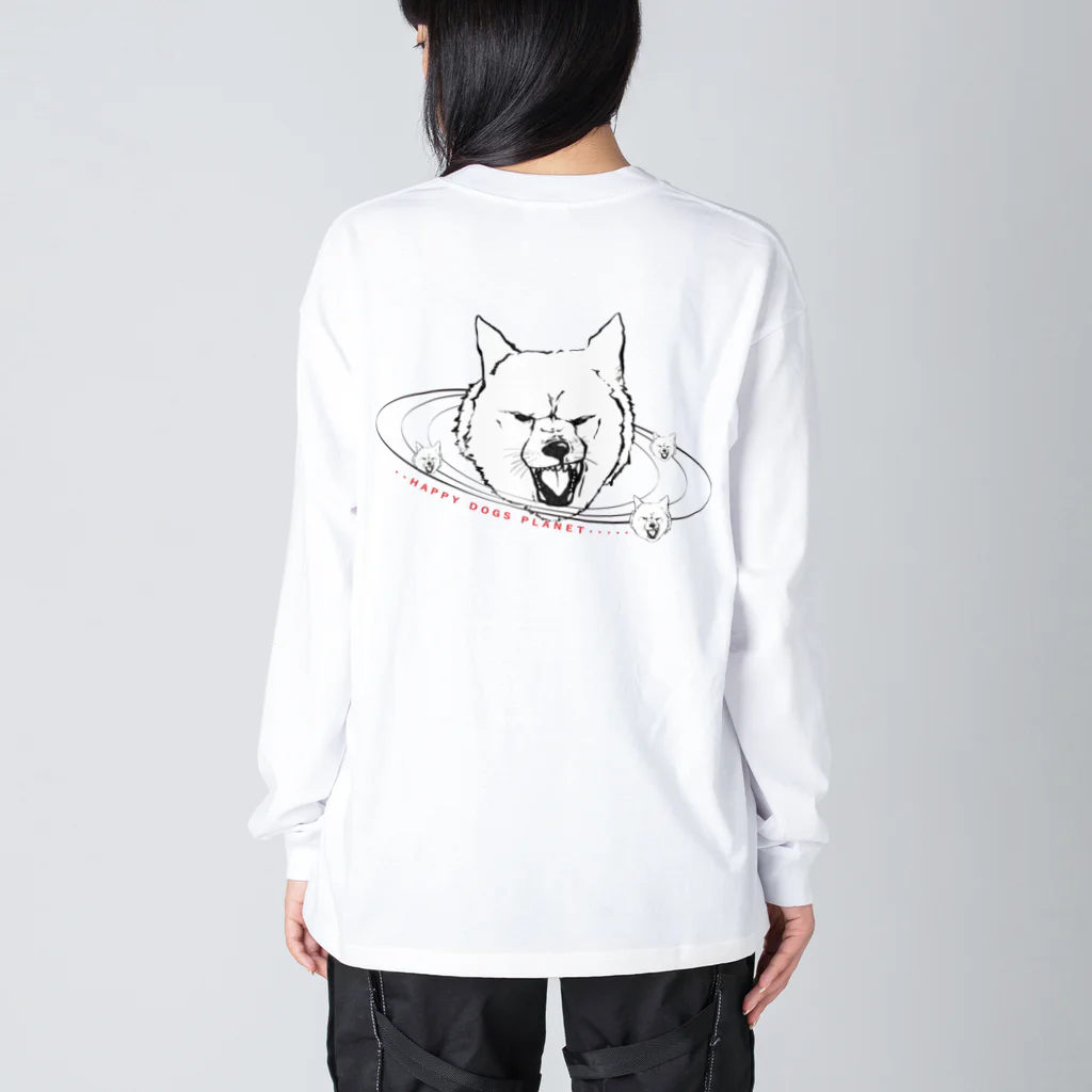 ハルコのヤネウラベヤのHAPPY DOGS PLANET ビッグシルエットロングスリーブTシャツ