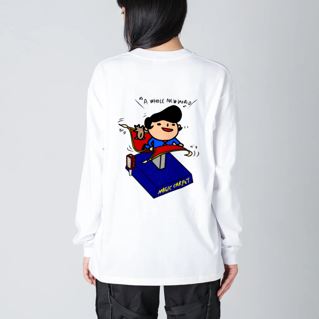 momino studio SHOPの魔法の絨毯に乗れるなんて! Big Long Sleeve T-Shirt