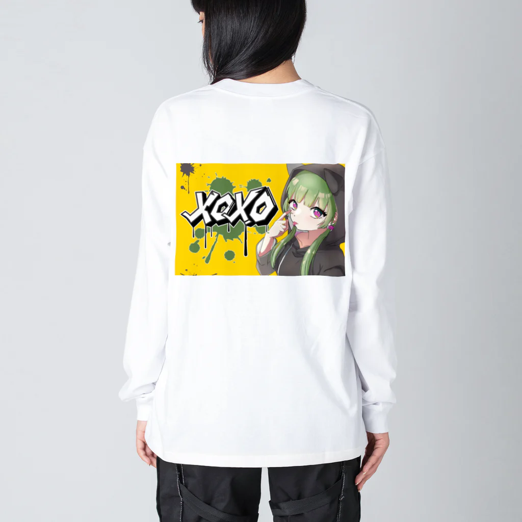 BuddhismのXOXOシリーズ【Hannya】Ver.YELLOW ビッグシルエットロングスリーブTシャツ