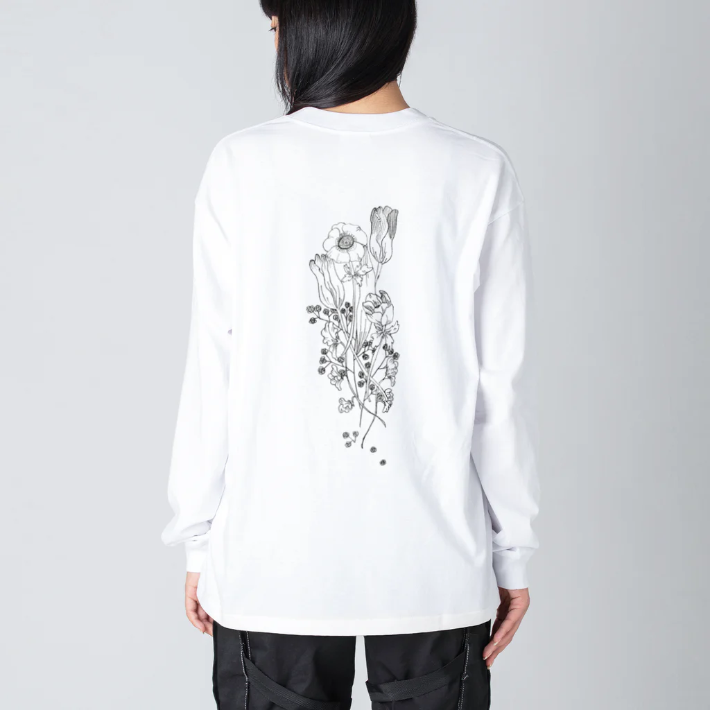 ted'のブーケ(モノクロ) Big Long Sleeve T-Shirt