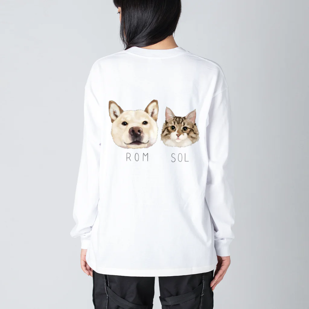 みきぞーん｜保護猫 ミッキー画伯と肉球とおともだちのrom & sol Big Long Sleeve T-Shirt