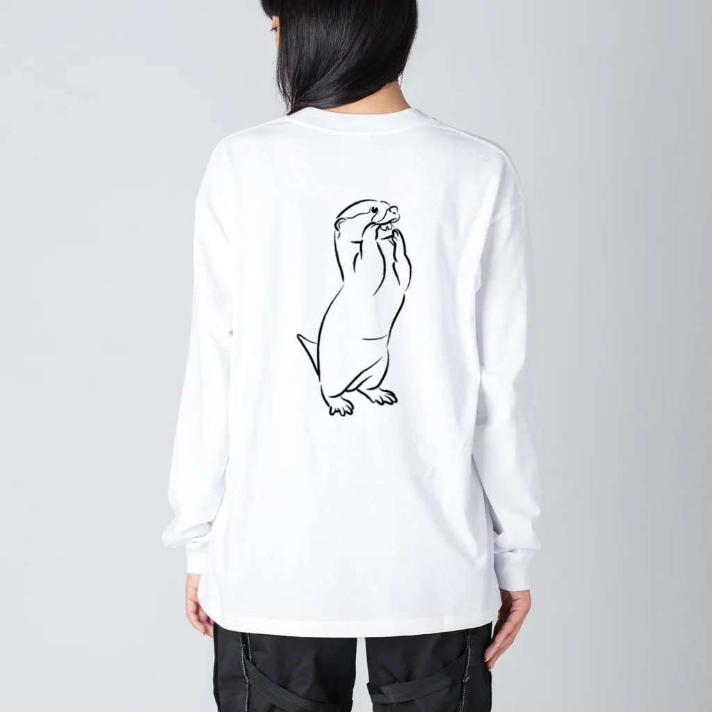 カワウソとフルーツのシンプルカワウソ（黒） Big Long Sleeve T-Shirt