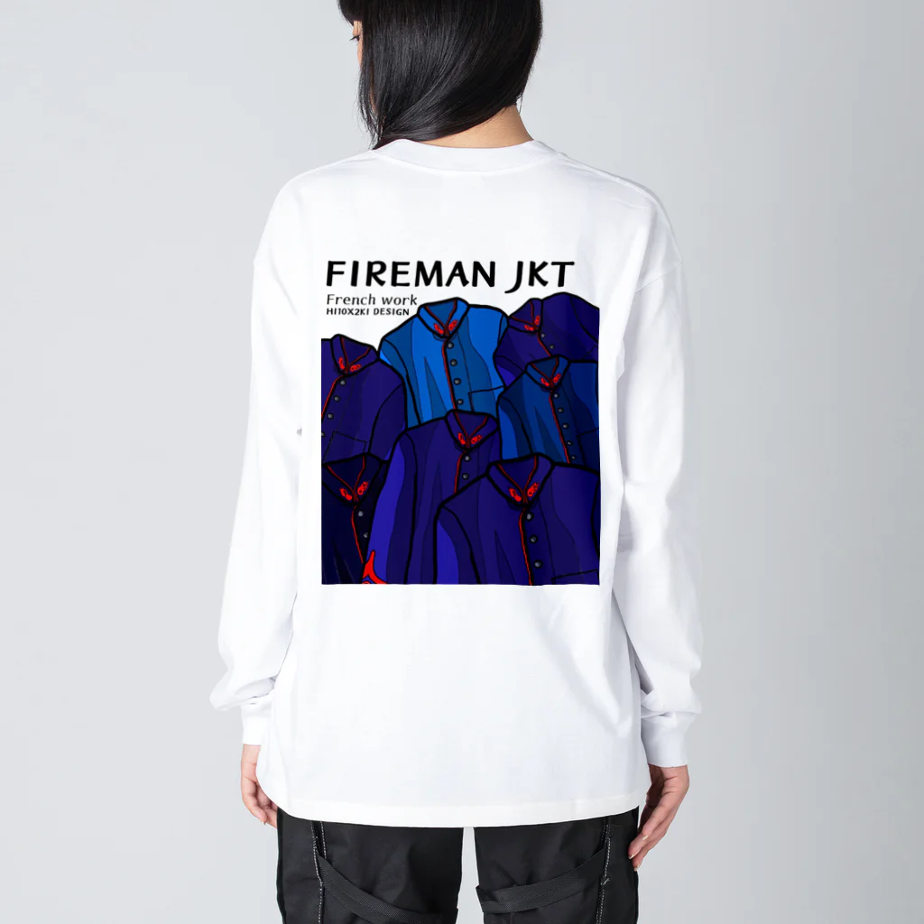 HI10×2KI design-ヒトトキデザイン-のFrench Work FIREMAN JKT Big Long Sleeve T-Shirt