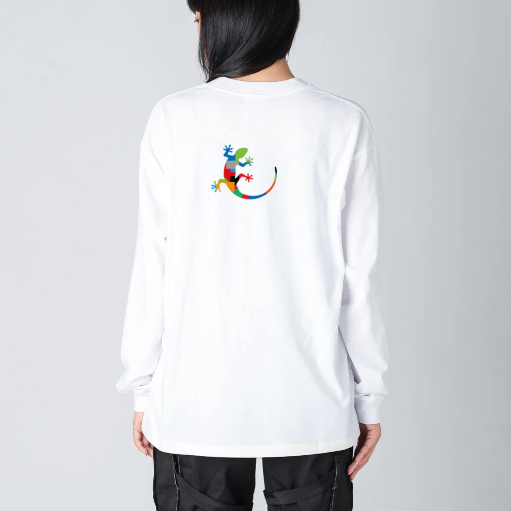 cuuyabowのカラフルヤモリ ビッグシルエットロングスリーブTシャツ