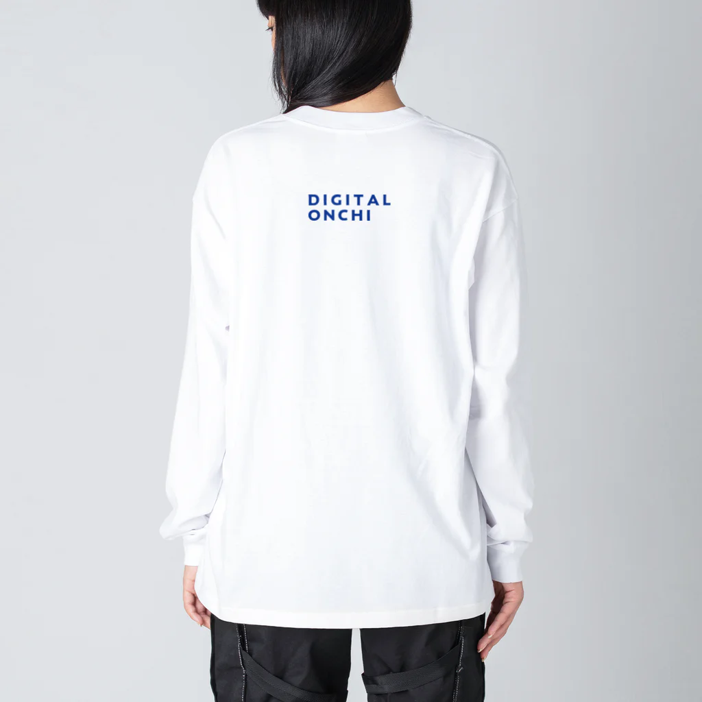 DIGITAL ONCHI 公式ストアのDIGITAL ONCHI BLUE（横） ビッグシルエットロングスリーブTシャツ