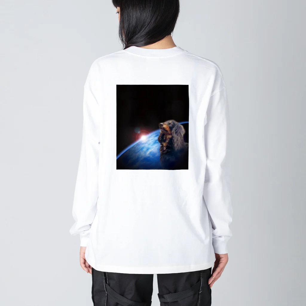 dog_sudaの宇宙ムサシ ビッグシルエットロングスリーブTシャツ