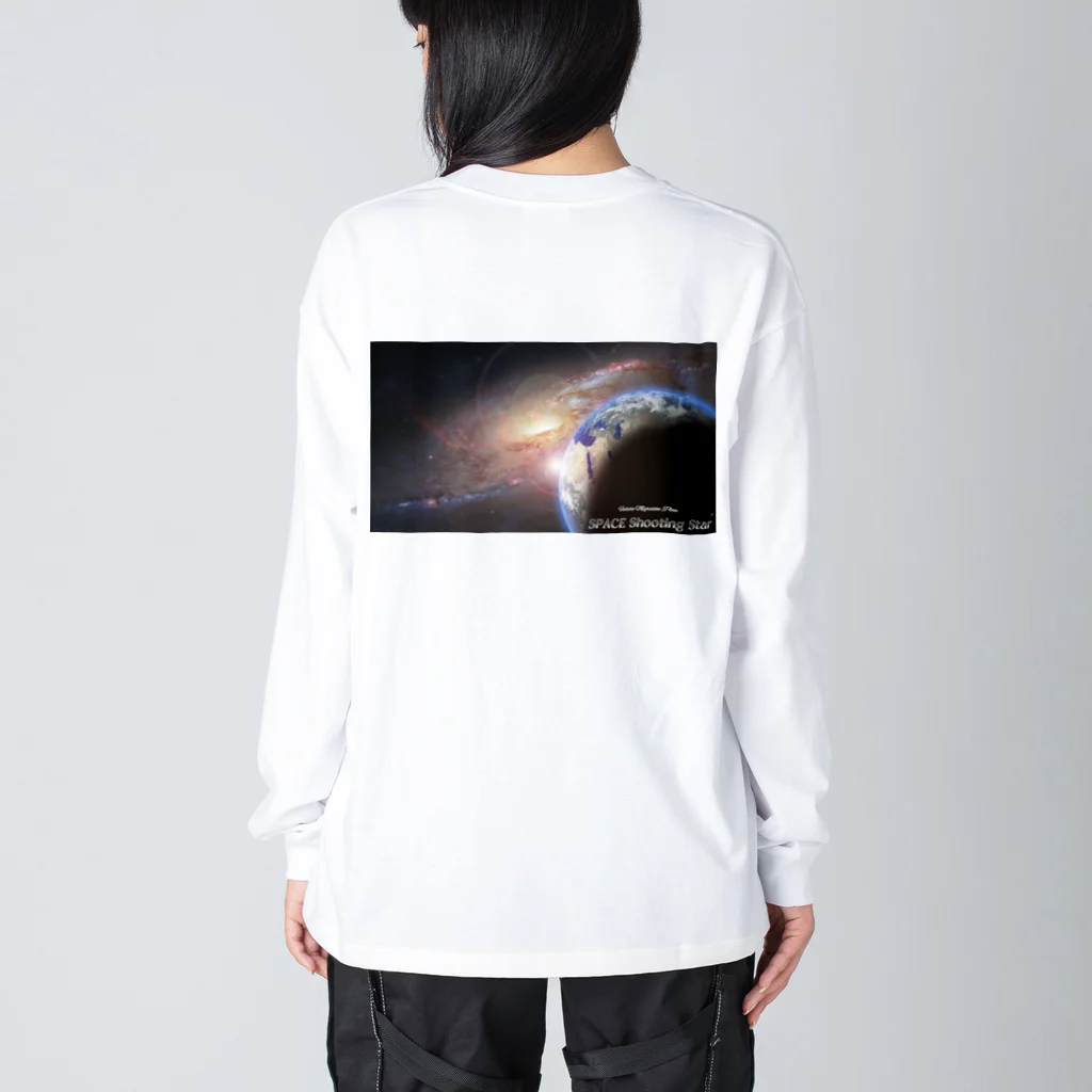 SPACE Shooting Star 🌟☆彡の宇宙惑星地球🌏  悪魔 😈 ORIGAMI🚀✨ブラック👿😈⚫️ Big Long Sleeve T-Shirt