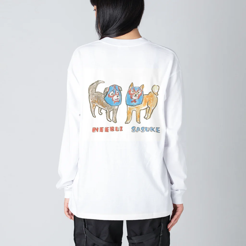 ofuroのミルマスカラカス犬 ビッグシルエットロングスリーブTシャツ