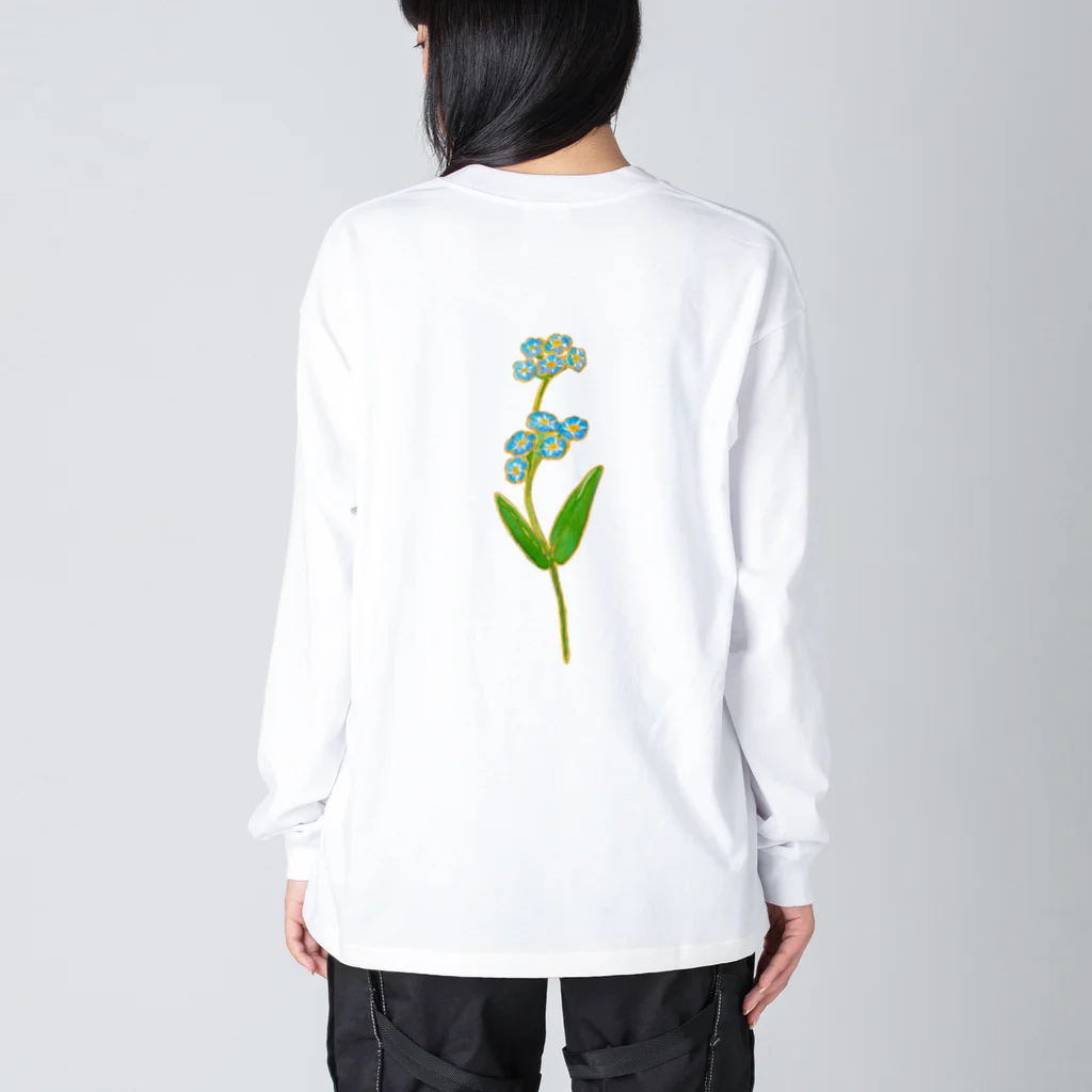 segasworksのForget me not（勿忘草と燕ちゃん） ビッグシルエットロングスリーブTシャツ