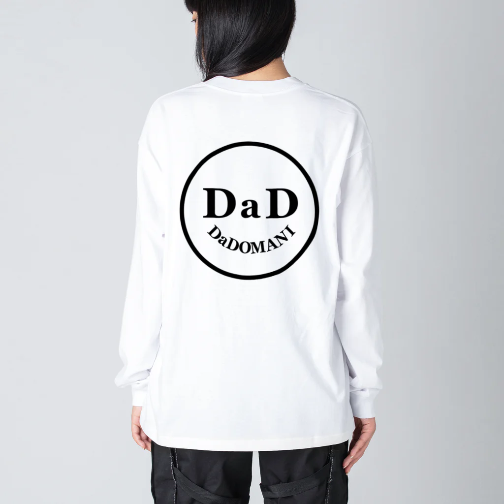 cafe-dadomaniのワンポイントDaDちゃん顔ロゴ 白T専用 Big Long Sleeve T-Shirt