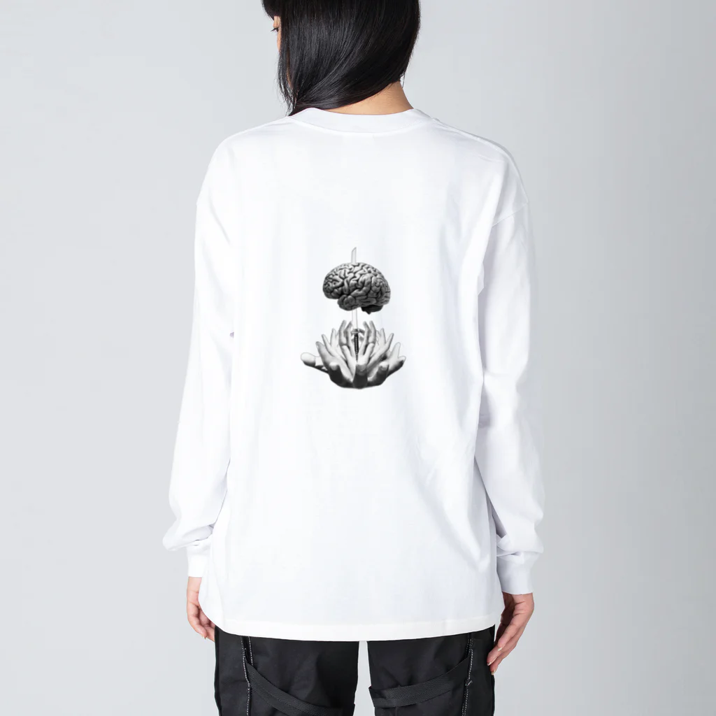 皮脂分泌の部屋(おもしろ/奇抜/個性的)のハスの花2 ビッグシルエットロングスリーブTシャツ