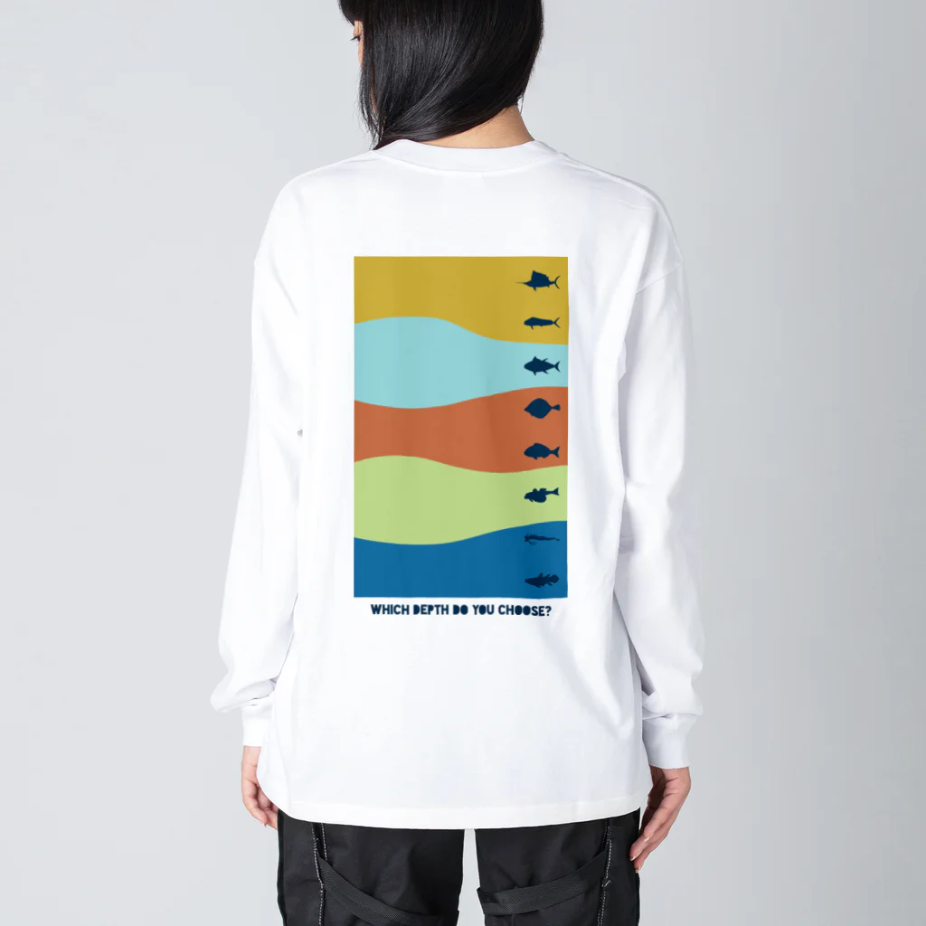 ノアソビ　ベース  ⛰⛺️🎣の『 Which depth do you choose? 』カラフル ビッグシルエットロングスリーブTシャツ