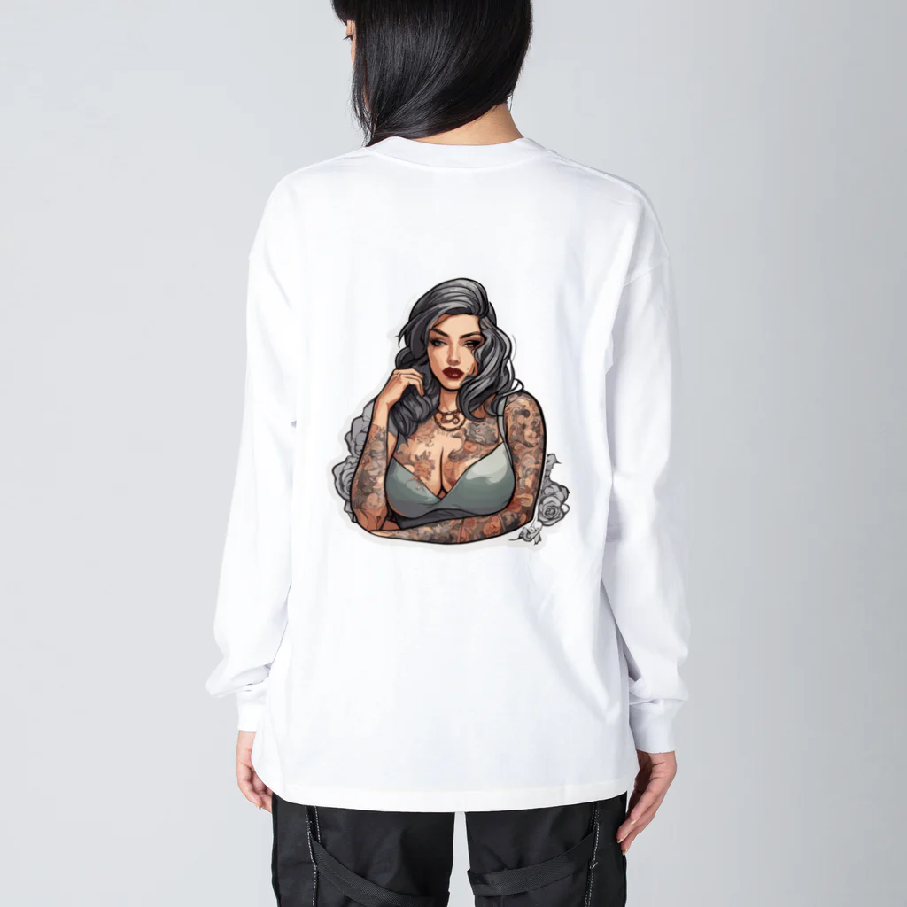 streetsnapのUrban Inked Chic、両面プリントロングTシャツ、期間限定 Big Long Sleeve T-Shirt