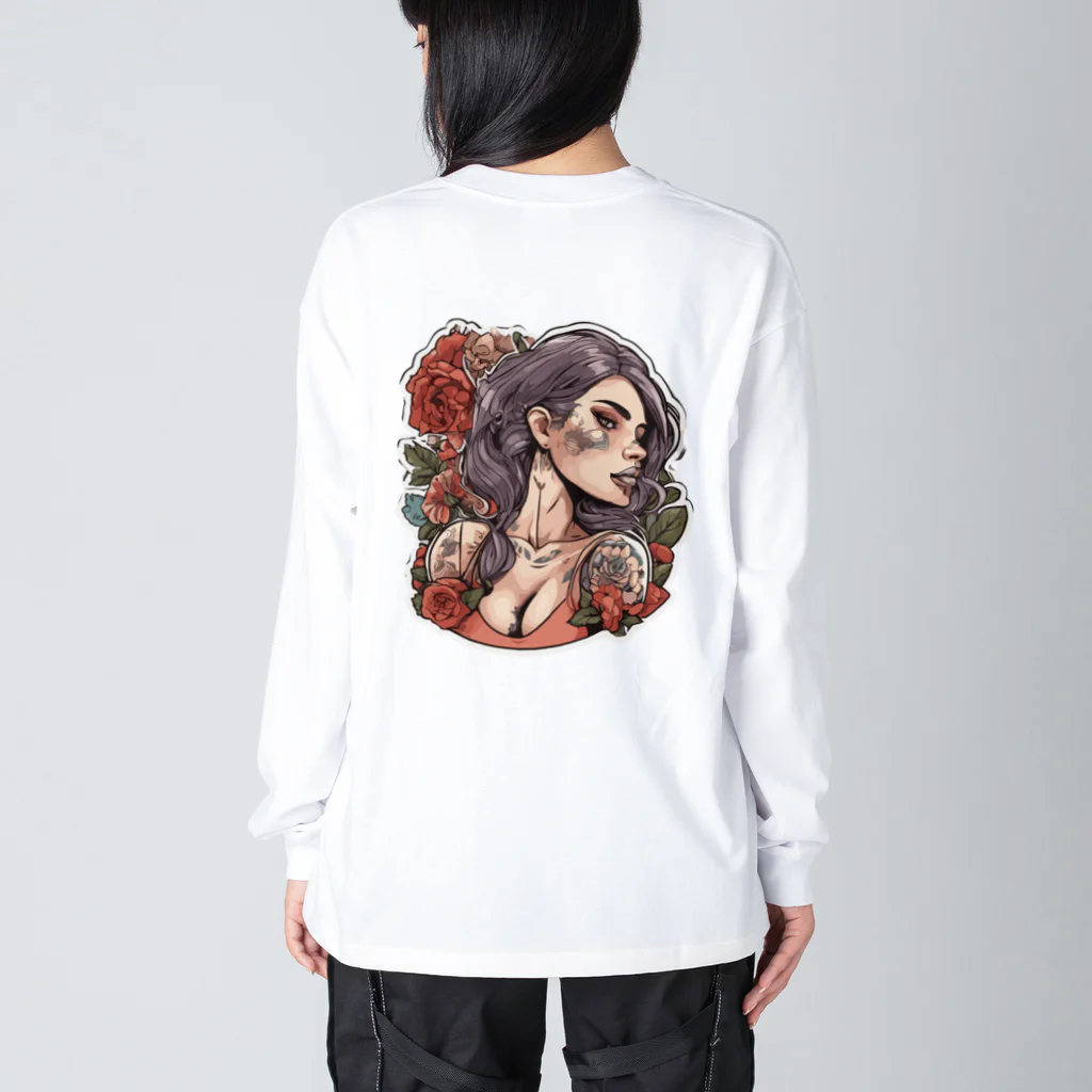 streetsnapのUrban Inked Chic、両面プリントロングTシャツ、期間限定 Big Long Sleeve T-Shirt