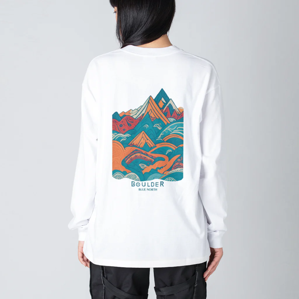 aokitaの【BLUE NORTH】ボルダーデザイン5 ビッグシルエットロングスリーブTシャツ