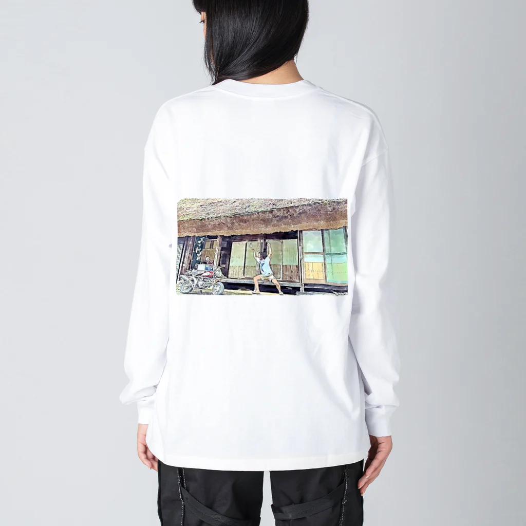 てんてけてんのバイクに威嚇する男 Big Long Sleeve T-Shirt