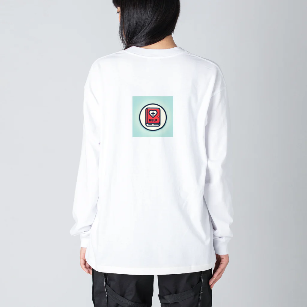 豊風本舗の手帳とヘルプマークのピクトグラム Big Long Sleeve T-Shirt