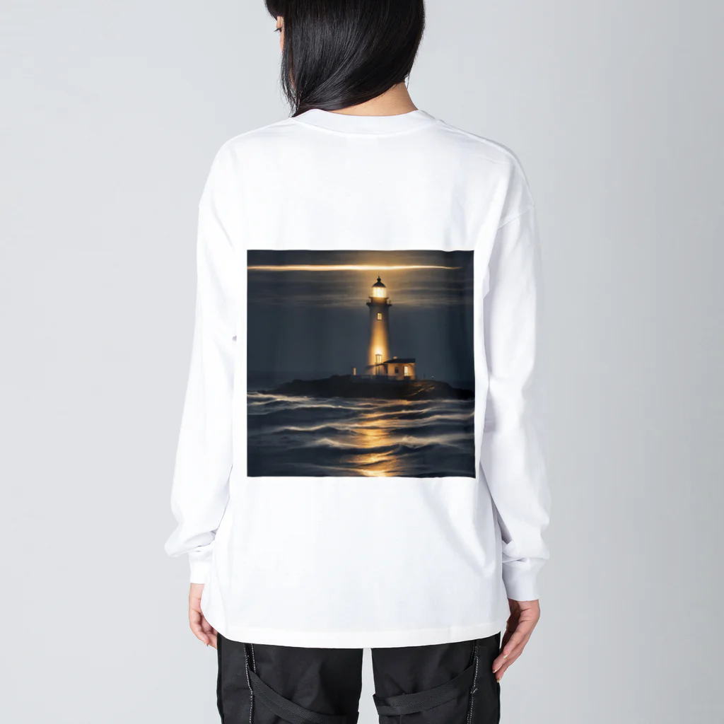 夜景ショップの幻想的な灯台のグッズ Big Long Sleeve T-Shirt