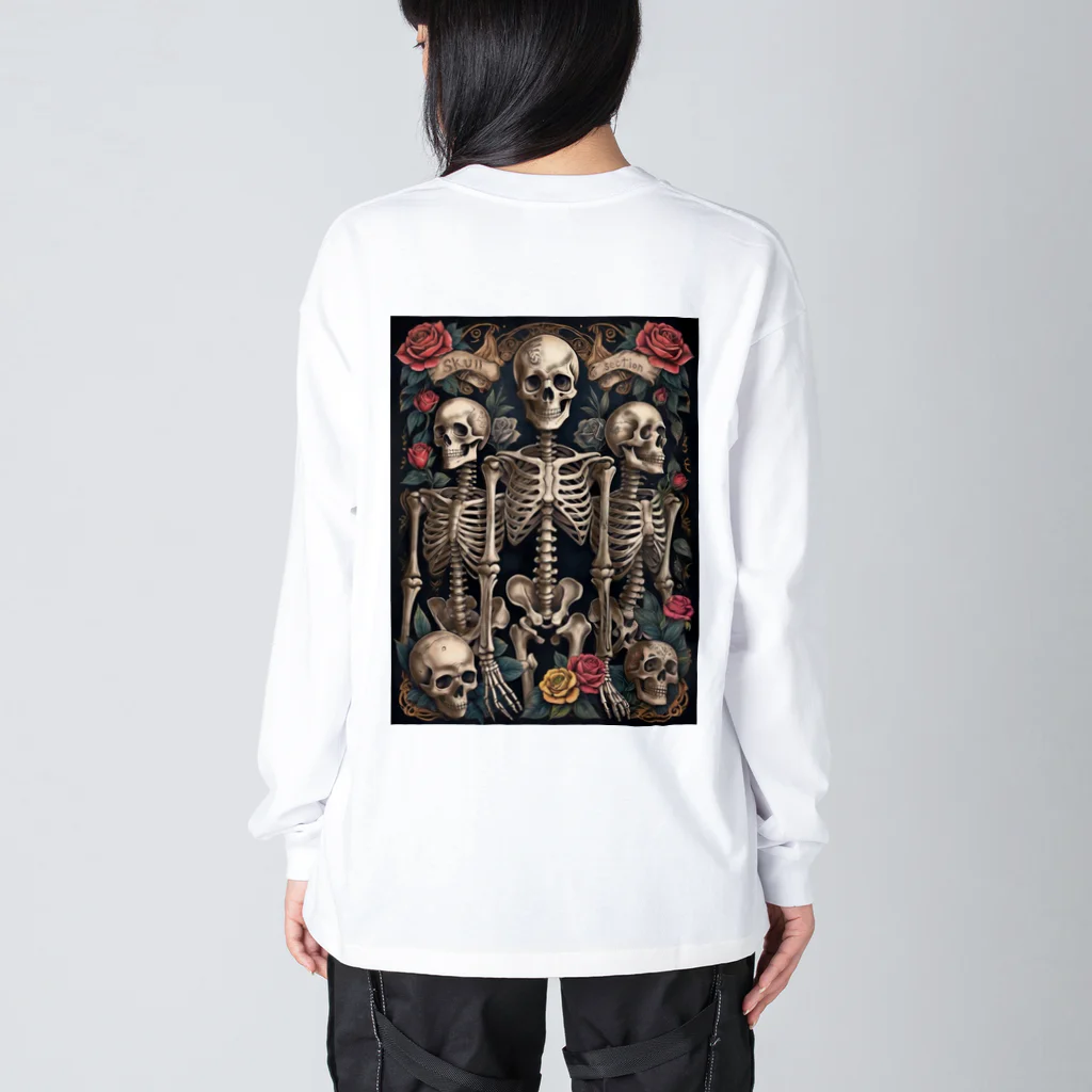 Skull sectionのドクロと薔薇 ビッグシルエットロングスリーブTシャツ
