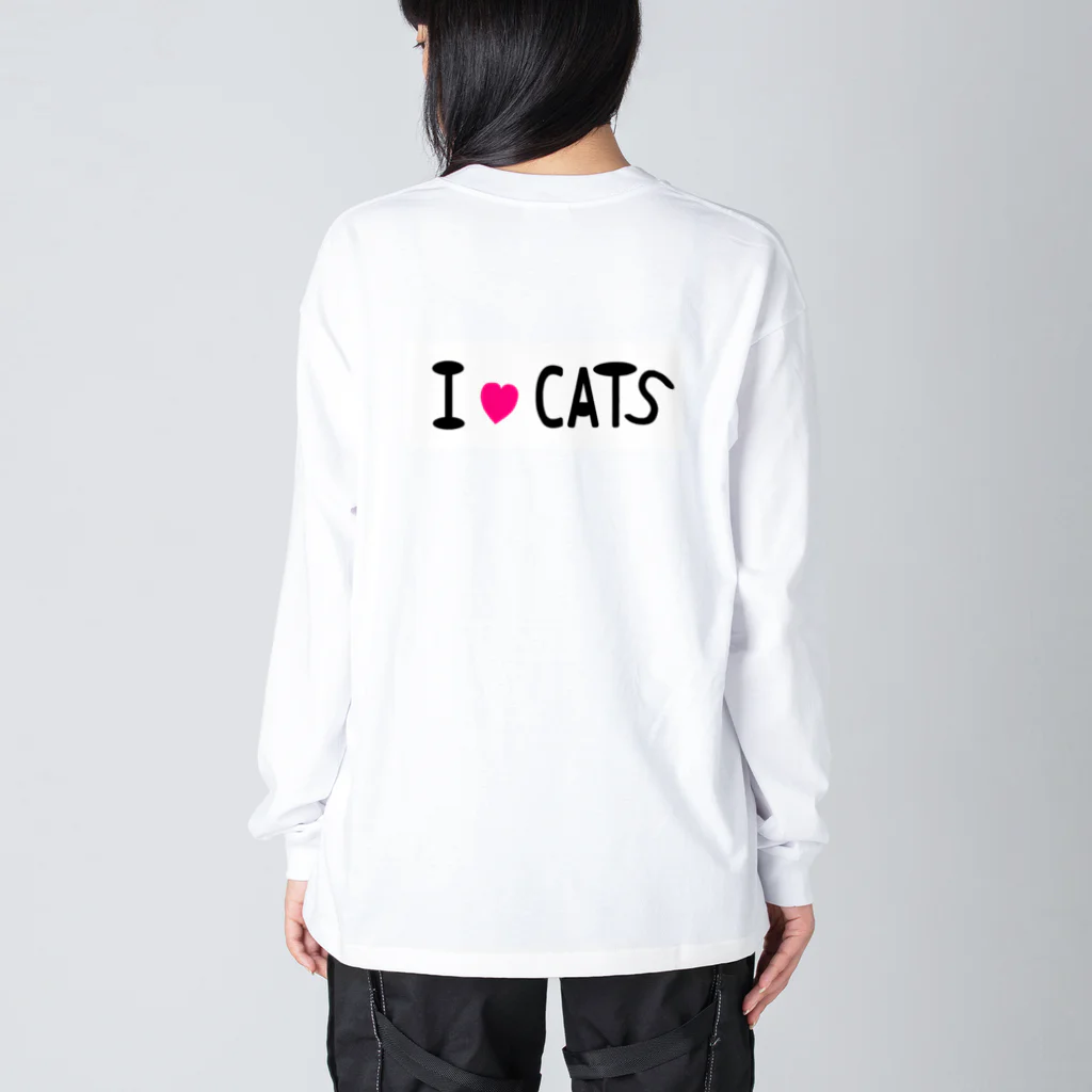 アニマル四字熟語の猫の「叫び」「THE　MEOW」 Big Long Sleeve T-Shirt