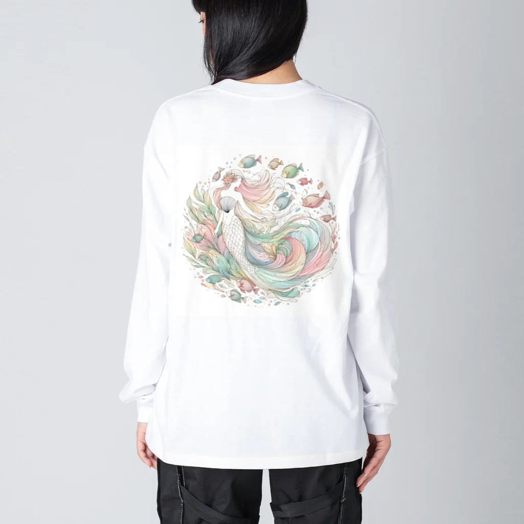 NATTOMOのキュートなマーメイド Big Long Sleeve T-Shirt