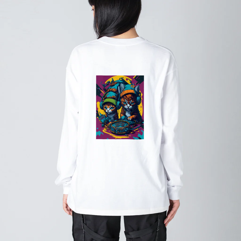 elelelのMusic cat Big Long Sleeve T-Shirt