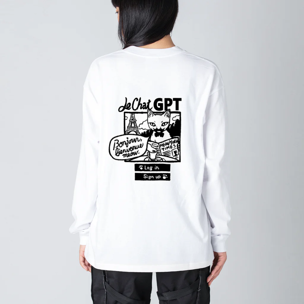 nya-mew（ニャーミュー）のにゃんこGPT(バックプリント) Big Long Sleeve T-Shirt