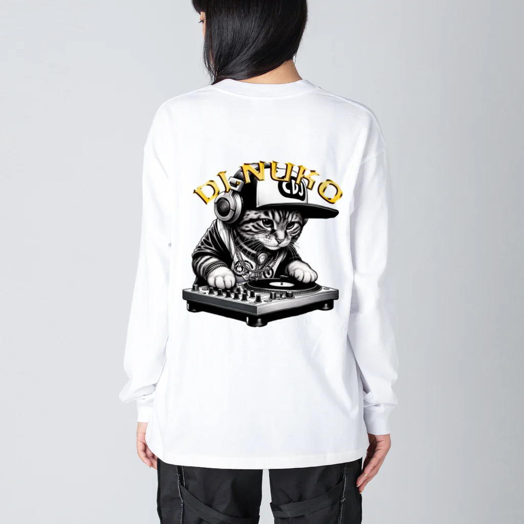 HIPHOPぬこ様のDJ.NUKO(DJ.ぬこ) ビッグシルエットロングスリーブTシャツ