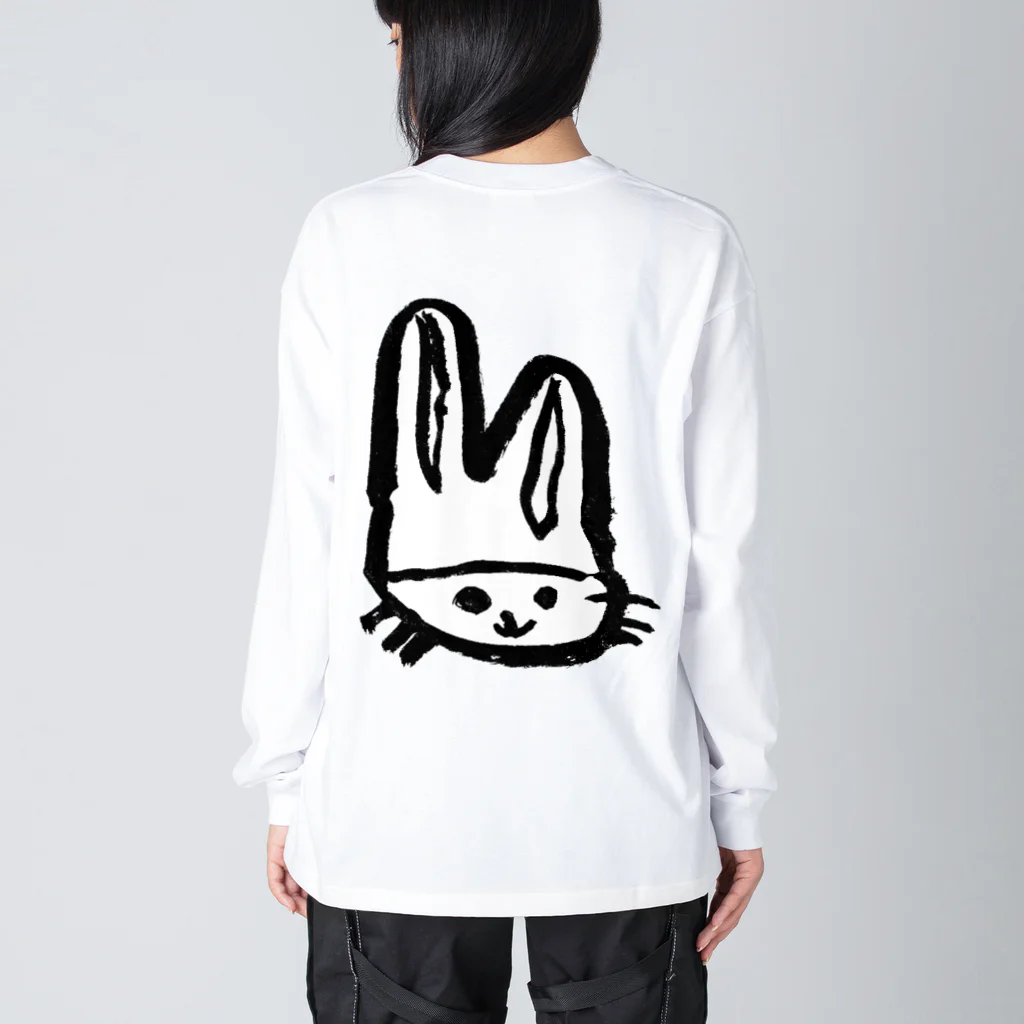 漢字Tシャツ通販の筆うさ墨絵（ふでうさ すみえ） Big Long Sleeve T-Shirt