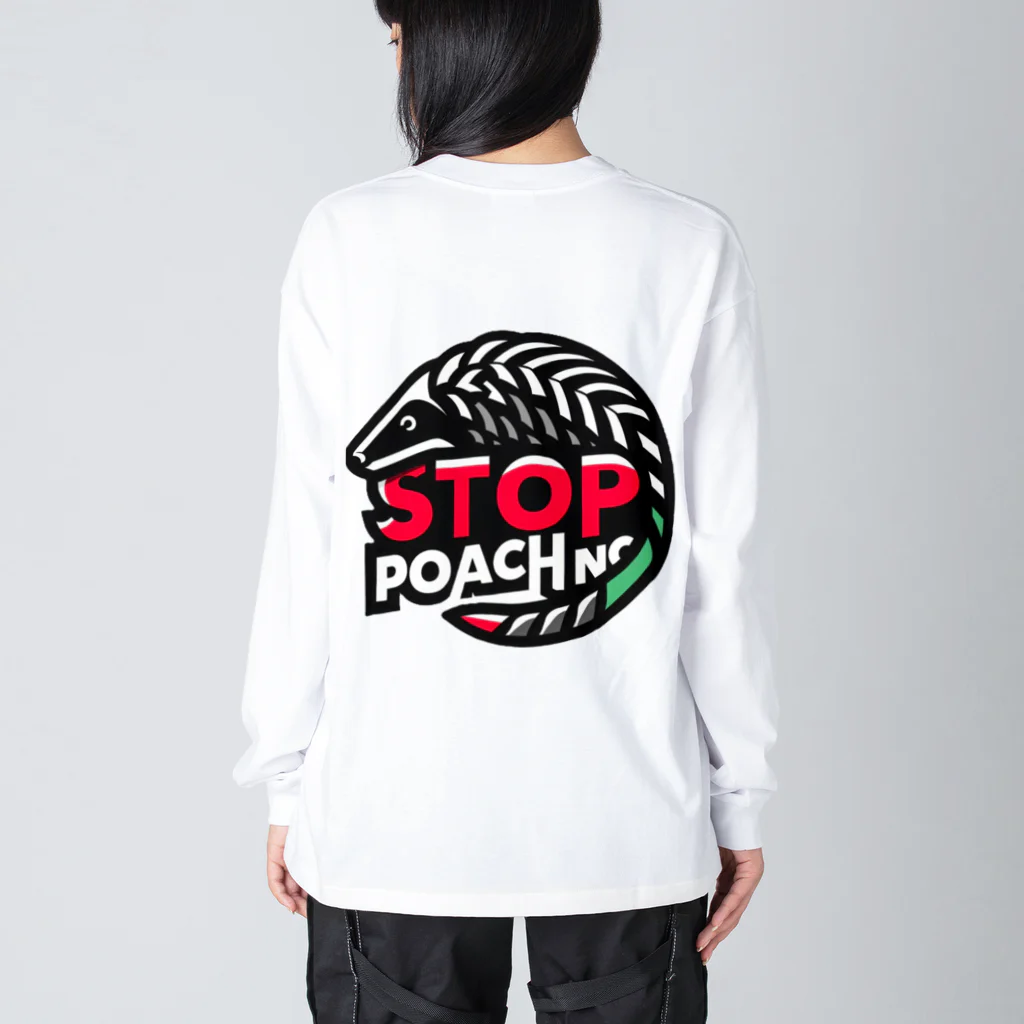 STOP POACHNGのPANGOLIN（センザンコウ） ビッグシルエットロングスリーブTシャツ