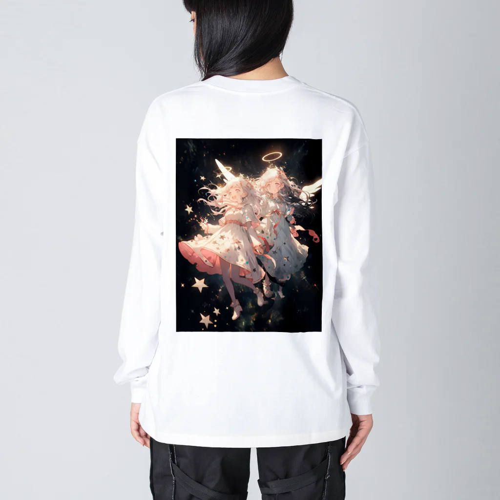 AQUAMETAVERSEのワクワクしながら宇宙の外に旅立つ天使たち アメジスト 2846 Big Long Sleeve T-Shirt