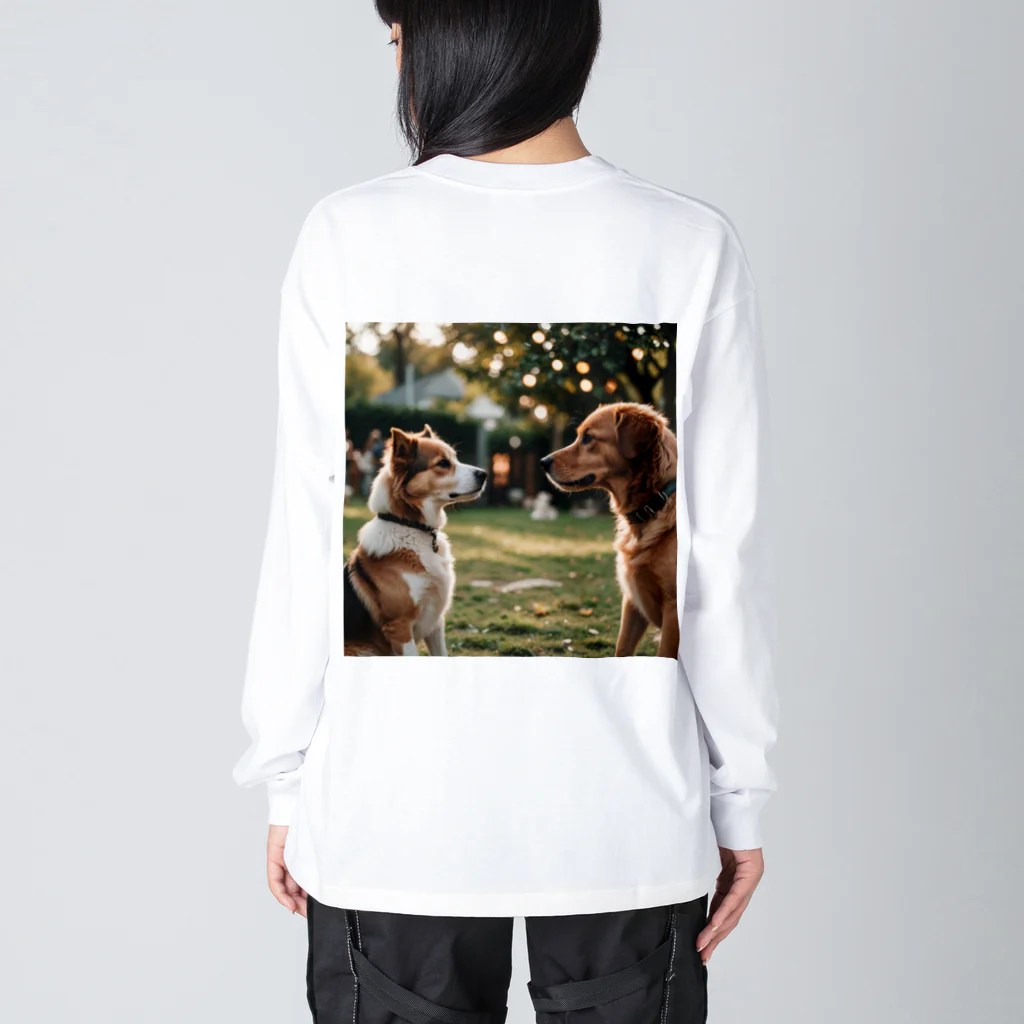 金太郎の見つめ合う犬 Big Long Sleeve T-Shirt