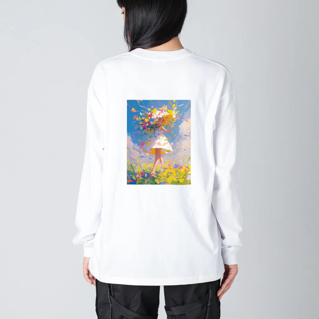 AQUAMETAVERSEの花のささやき　ラフルール　1859 ビッグシルエットロングスリーブTシャツ