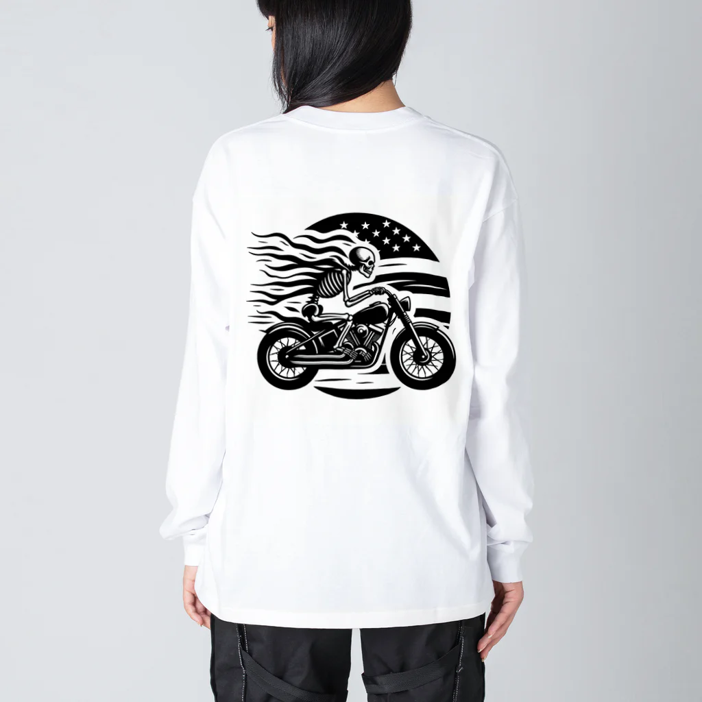 シマのドクロライダー ビッグシルエットロングスリーブTシャツ