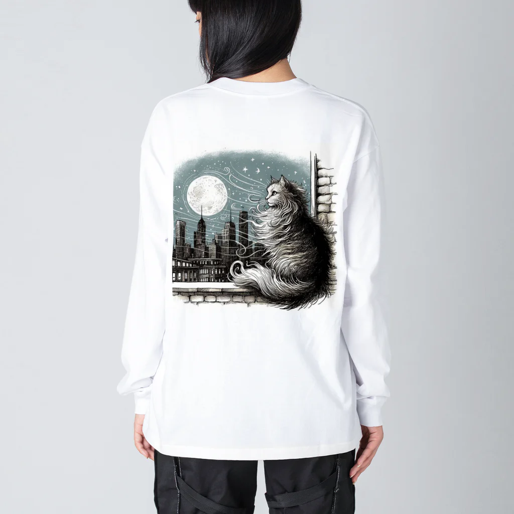 ネコネコの窓際のねこ Big Long Sleeve T-Shirt