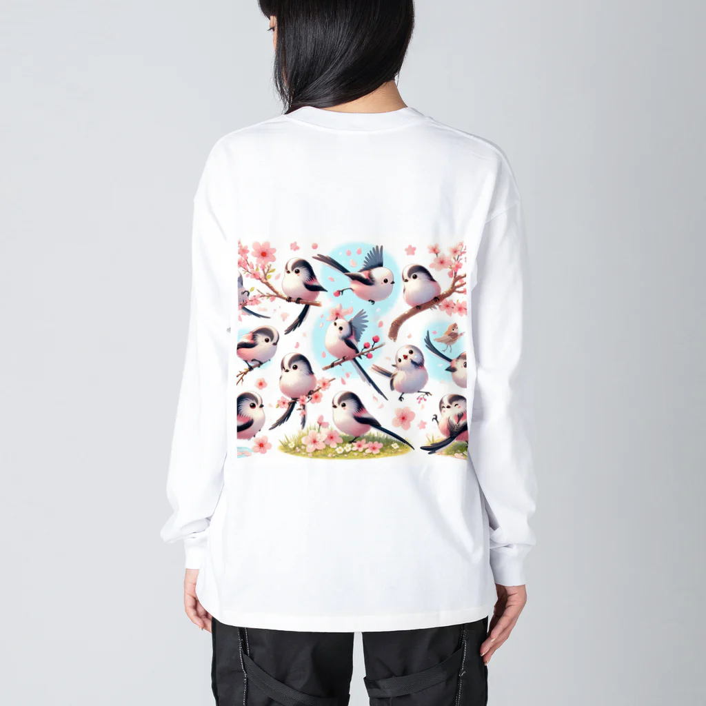 レイミーショップの雪の精霊シマエナガのキャラクターグッズ Big Long Sleeve T-Shirt