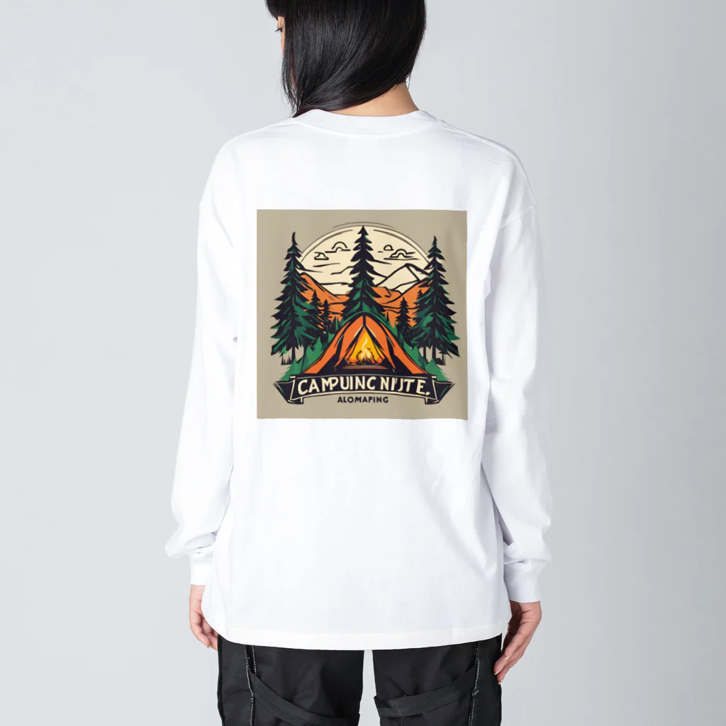 TM Designersの夕森キャンプファイヤー ビッグシルエットロングスリーブTシャツ