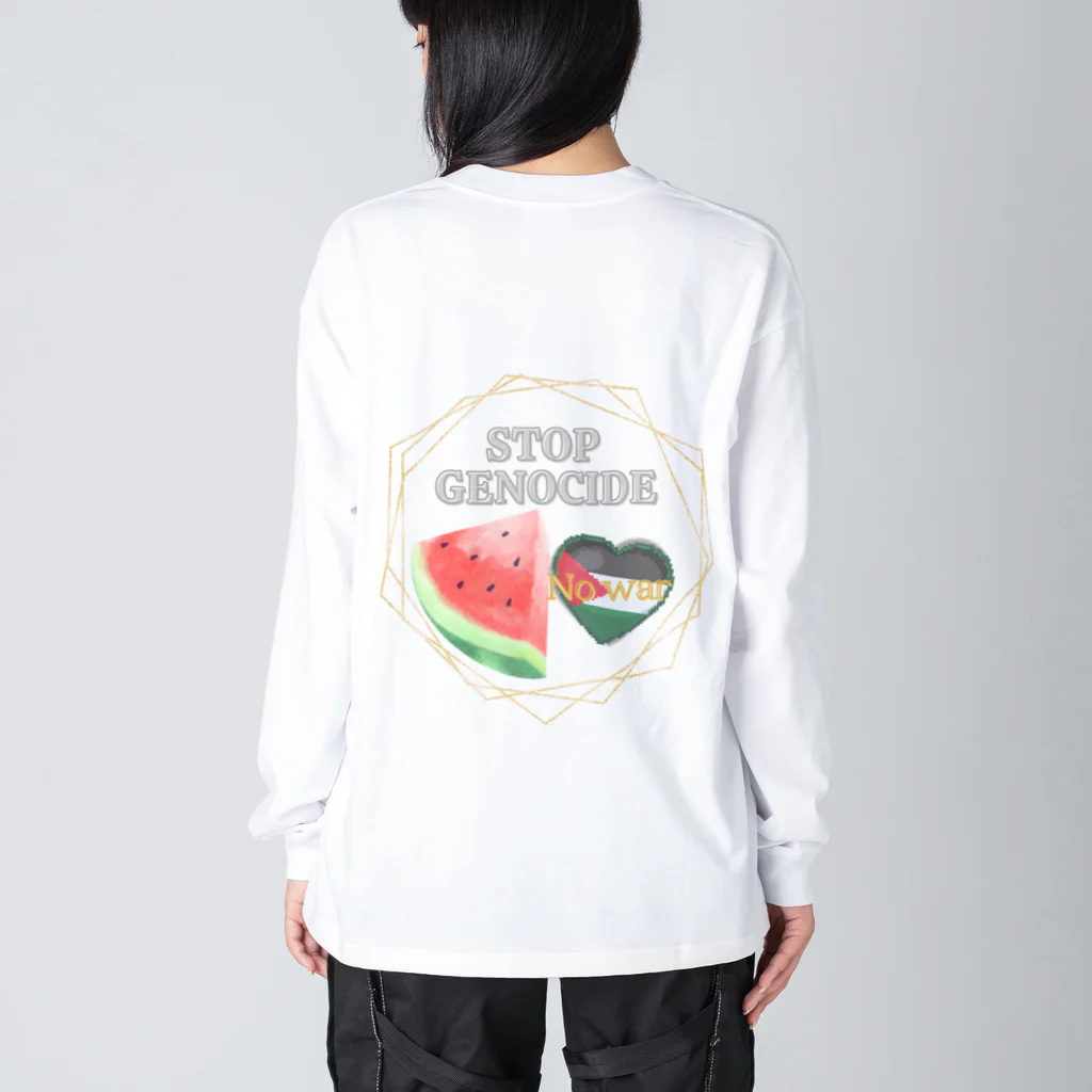 ゆのSTOP GENOCIDE ビッグシルエットロングスリーブTシャツ