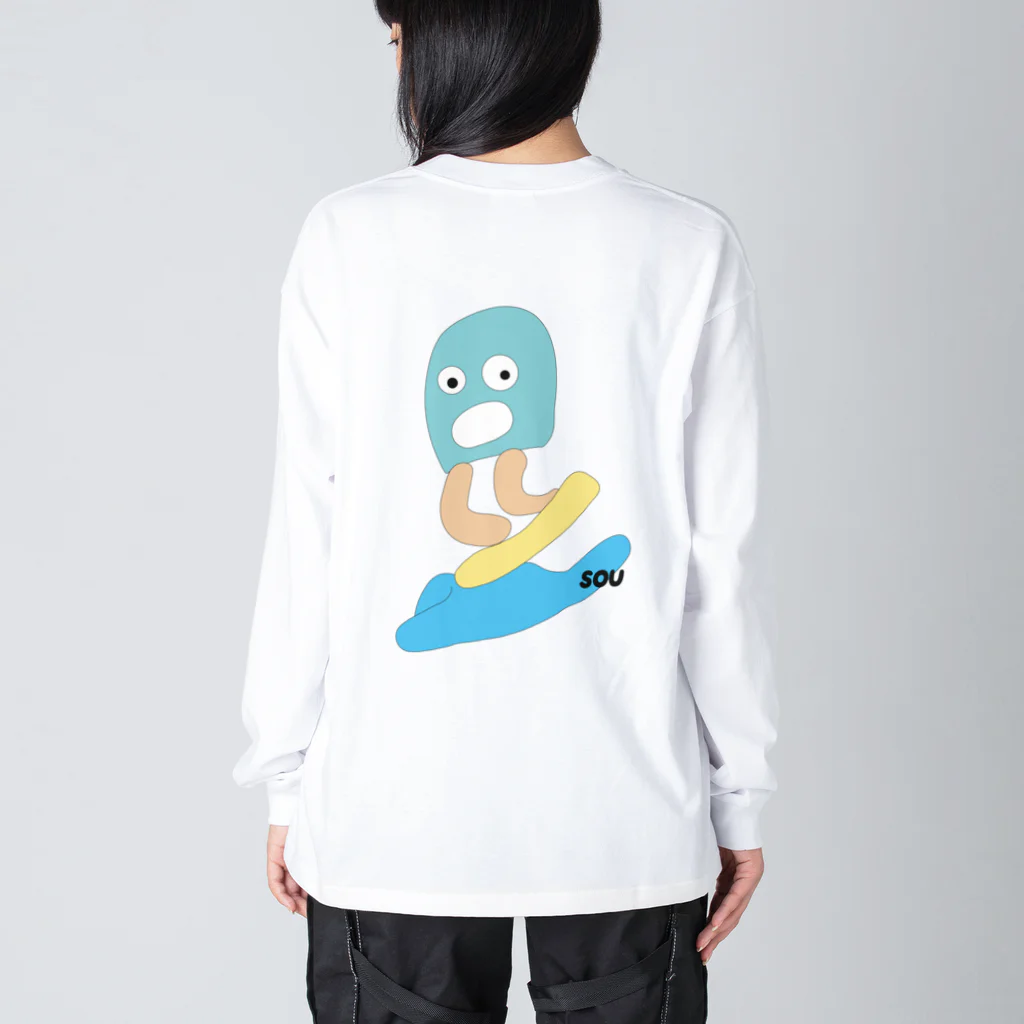 many to qualityのアイスクリーム（小学生画伯） ビッグシルエットロングスリーブTシャツ